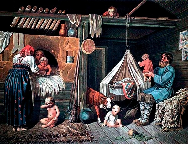 Вот так на Руси в печи купали маленьких детей. Картинка из свободного доступа в Интернете