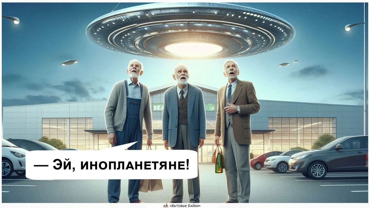НЛО над супермаркетом помогает с покупками - Рассказ