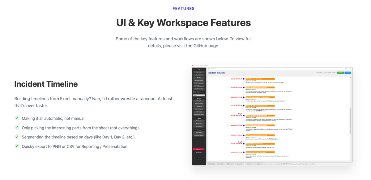 Основное окно программы Kanvas с флоу инцидента