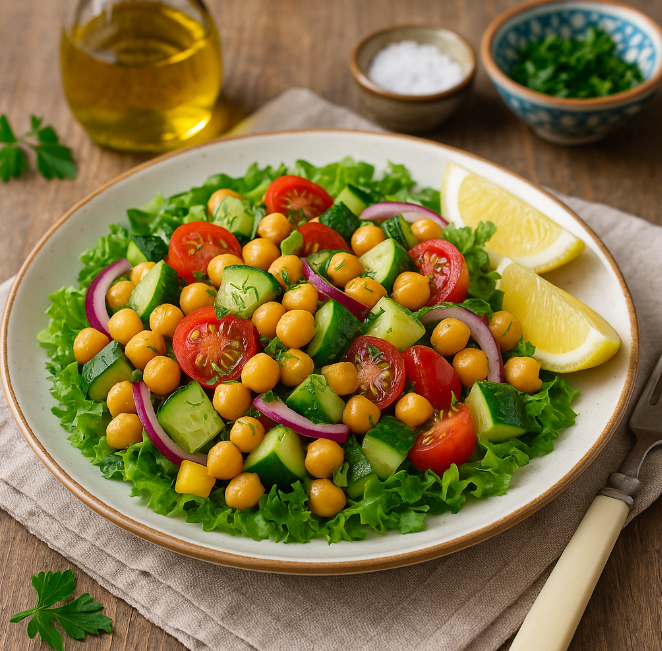 Салат с нутом и огурцами рецепты от Дарики