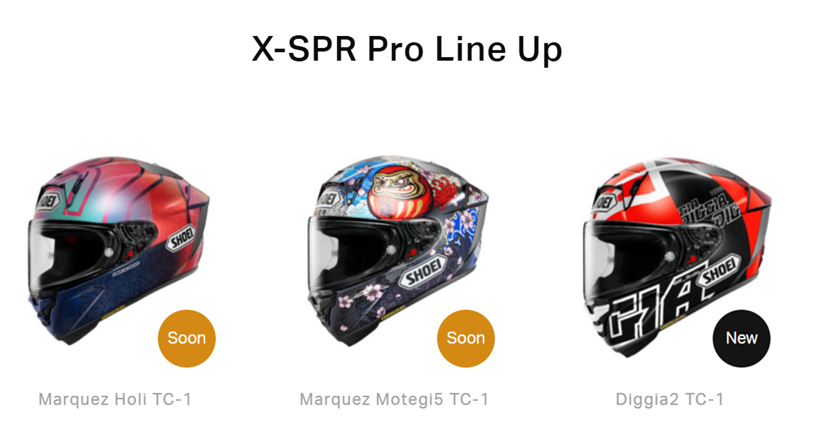 Новые расцветки гоночного шлема Shoei X-SPR Pro.