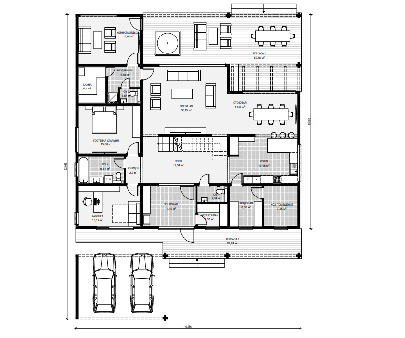План 1 этажа проекта «Эгоист-307»