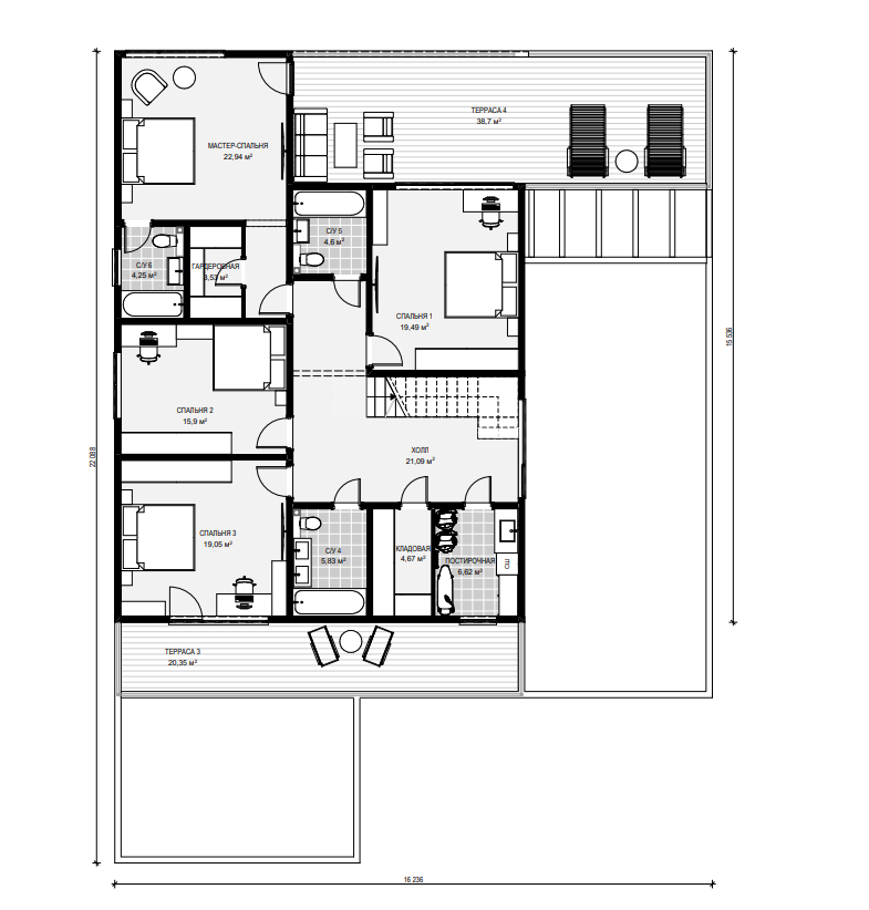 План 2 этажа проекта «Эгоист-307»