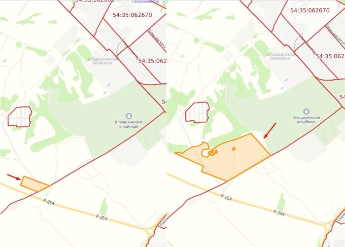 Скриншот карты Росреестра.