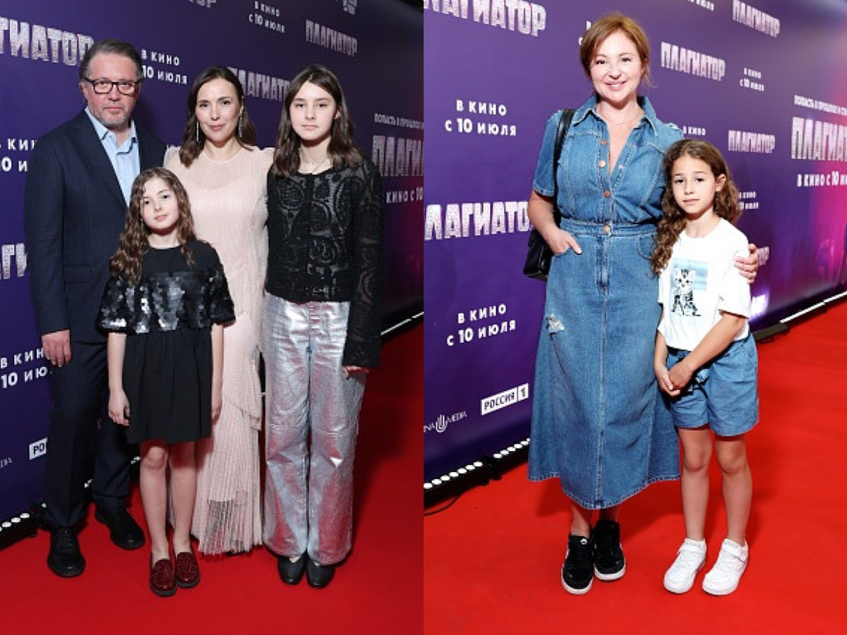 Антон Мегердичев и Елена Панова с дочками и Анна Банщикова с дочерью