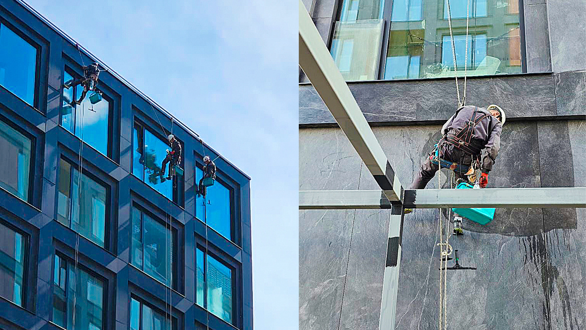 Мойка фасада ЖК Сбербанк