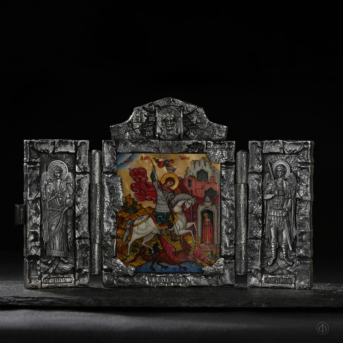 Складень из серебра с перламутром Арт.000/К10