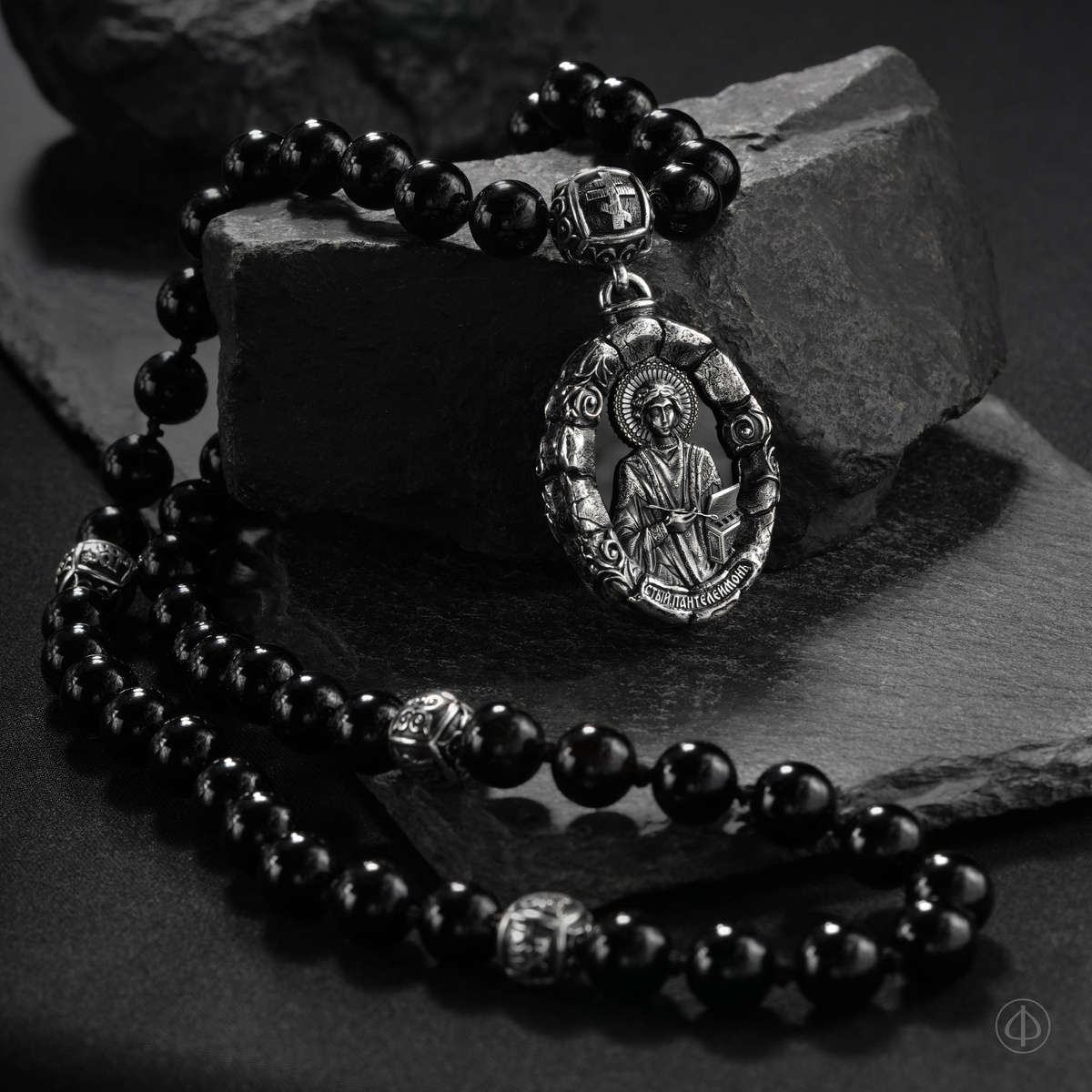 Четки из серебра с агатом Арт.007/К1