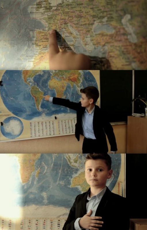    На пропагандистском ролике Мельник показывает, что Украина у него в сердце.