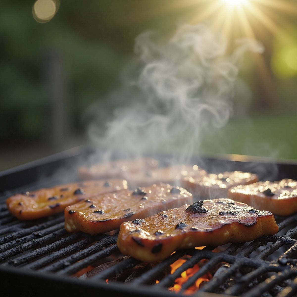 Свинина на гриле на решетке, очень аппетитно