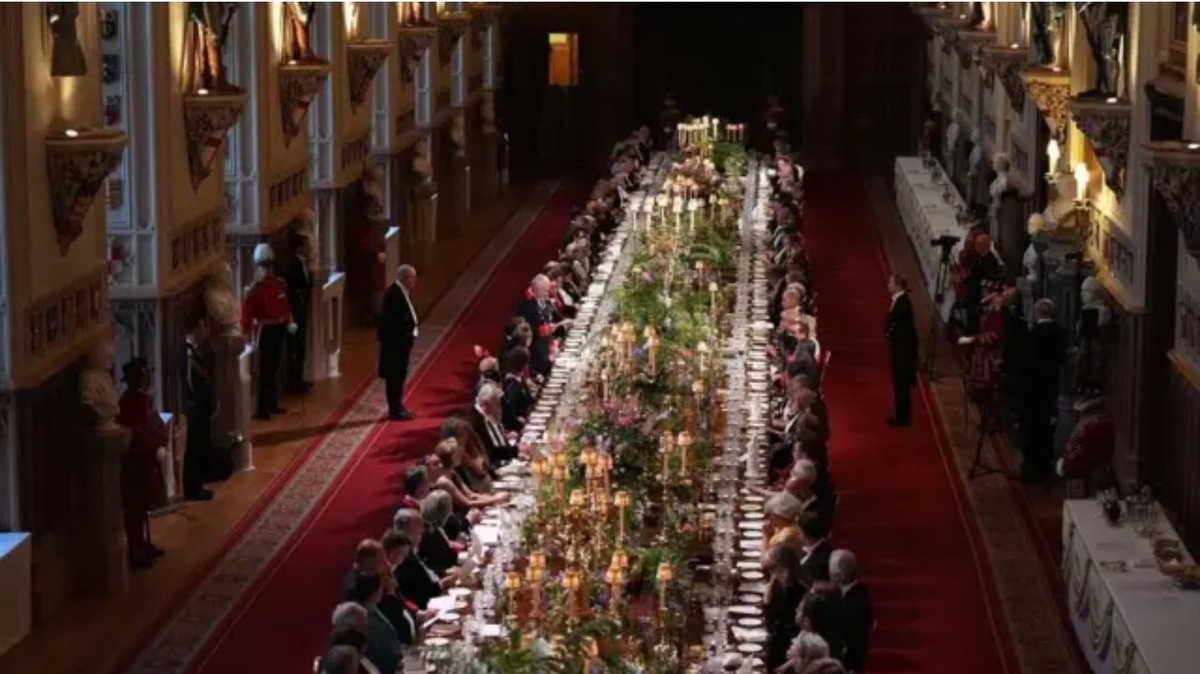 Государственный банкет, данный королем Карлом III в честь президента Франции Эммануэля Макрона. 