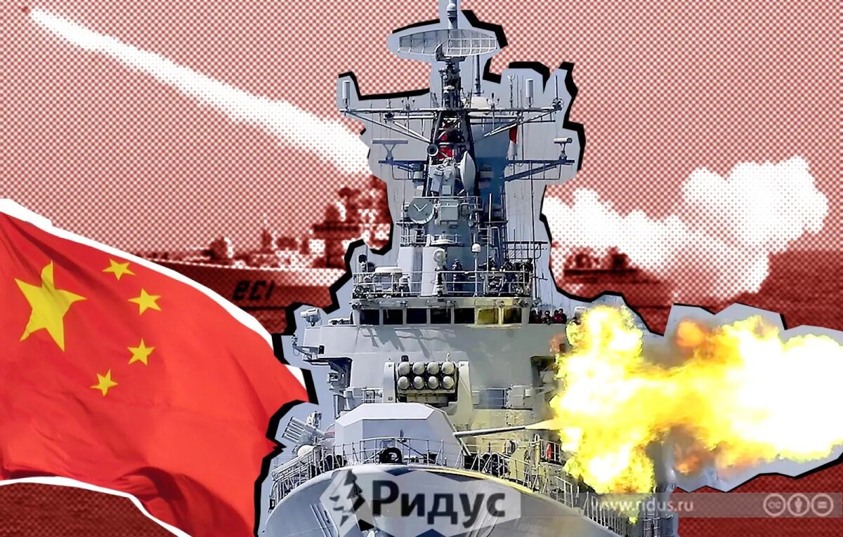    Китайский военный корабль. © Борис Алексеев / Коллаж / Ridus.ru