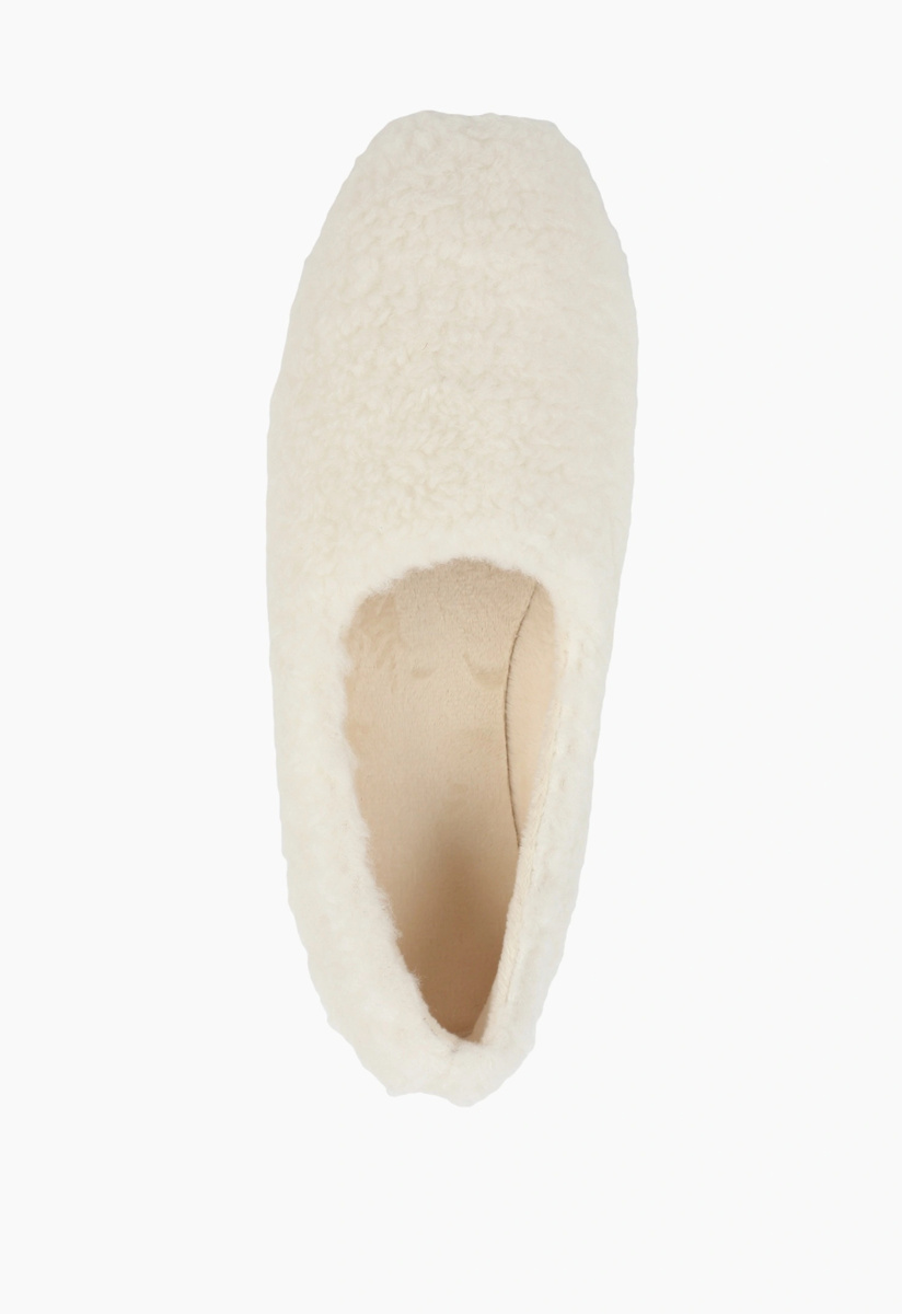 Пушистые балетки как тапочки