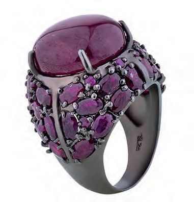 Кольцо серебряное с рубином, размер 18