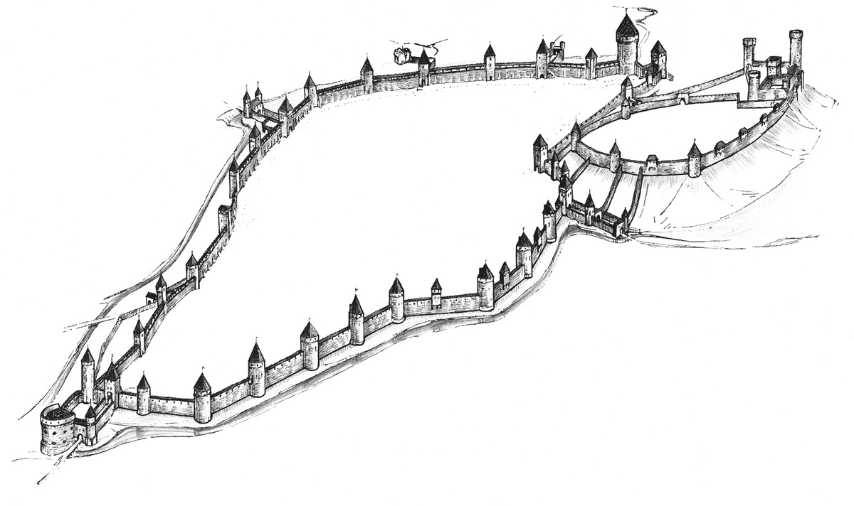 Таллинская городская стена. Реконструкция. Рисунок Р.Ю.Маткевича