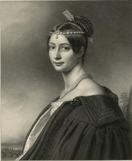 Такой Эрнестину Федор Тютчев увидел при знакомстве. Литография 1834 года. 