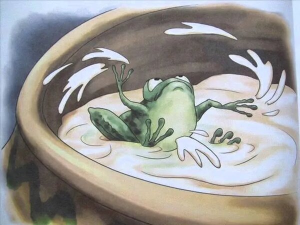 Выбор лягушки - бороться, взбить масло и выбраться