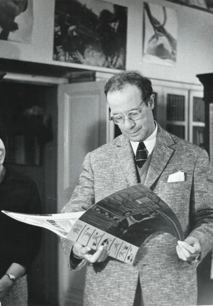 Писатель Лев Кассиль.
Николай Лаврентьев, 1961 год, г. Москва, МАММ/МДФ.