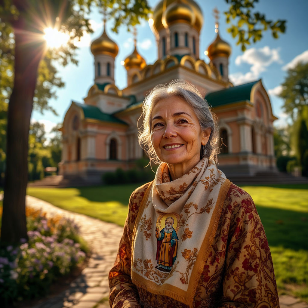 В тёплое время года бабушка Лида чистит подсвечники на свежем воздухе, под раскидистым каштаном.