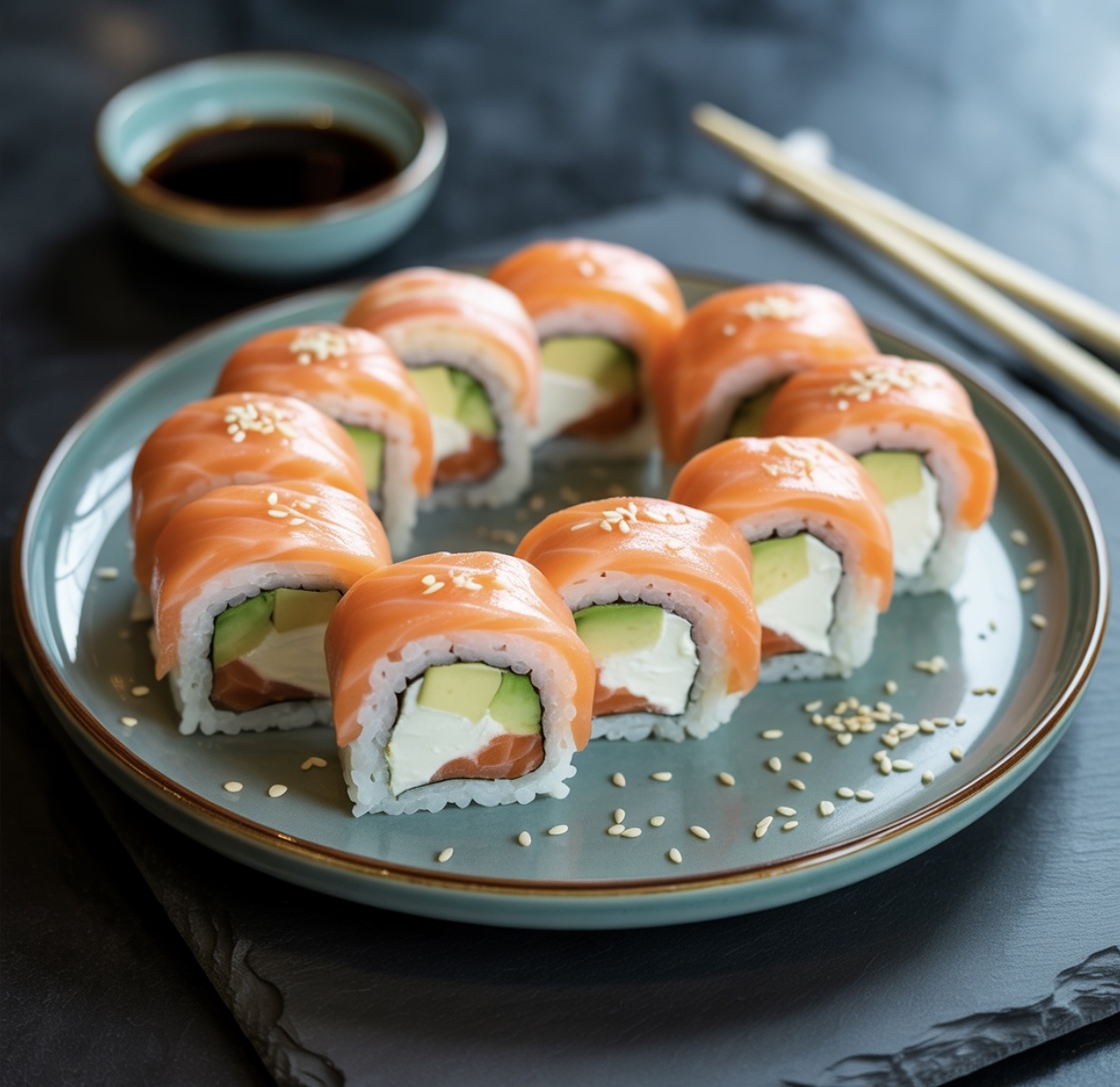 Если вы хотите порадовать себя и близких изысканным ужином, не выходя из дома, — роллы “Филадельфия” станут отличным выбором. Мягкий сливочный сыр, свежий лосось и спелый авокадо в нежной рисовой обёртке — сочетание, которое завоевало сердца гурманов по всему миру.

Сегодня я поделюсь простым и понятным рецептом, который легко повторить на своей кухне.
