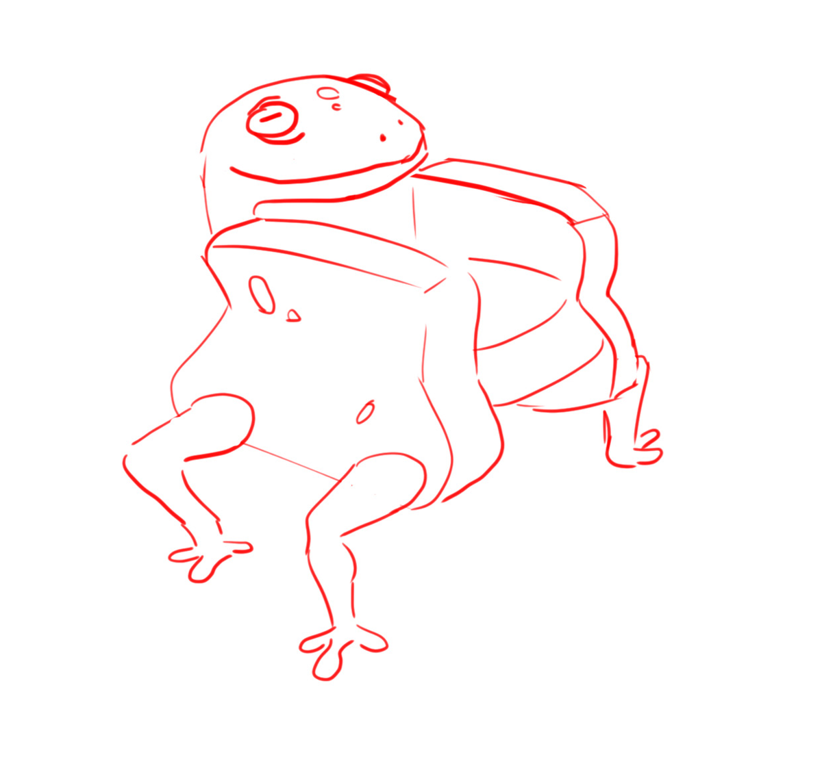 Как пример, минутный скетч лягушко-кресла