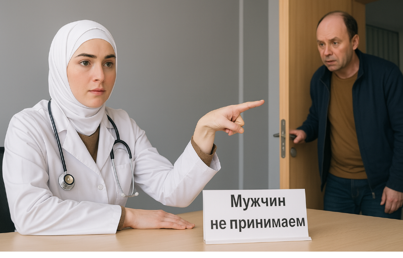 «Мне принимать мужчин религия не позволяет»: женщина-врач в платке отказалась оказывать помощь пациенту
