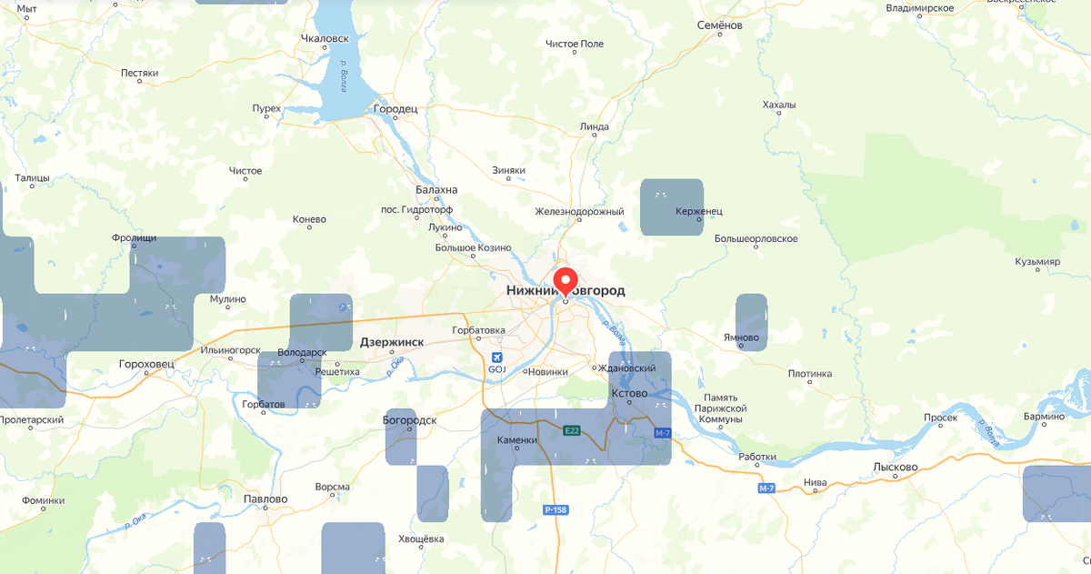 Скриншот карты осадков с сайта https://yandex.ru/pogoda/ru/nizhny-novgorod/maps?ll=44.0065_56.3268&z=9