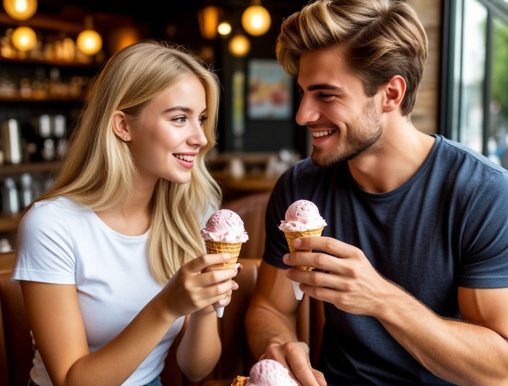 Таня и Кирилл в кафе