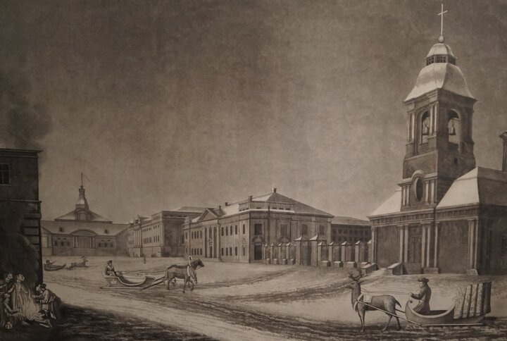 Мэтью Дюбург. Вид Арсенала и Литейного двора на Литейной улице. 1812 год