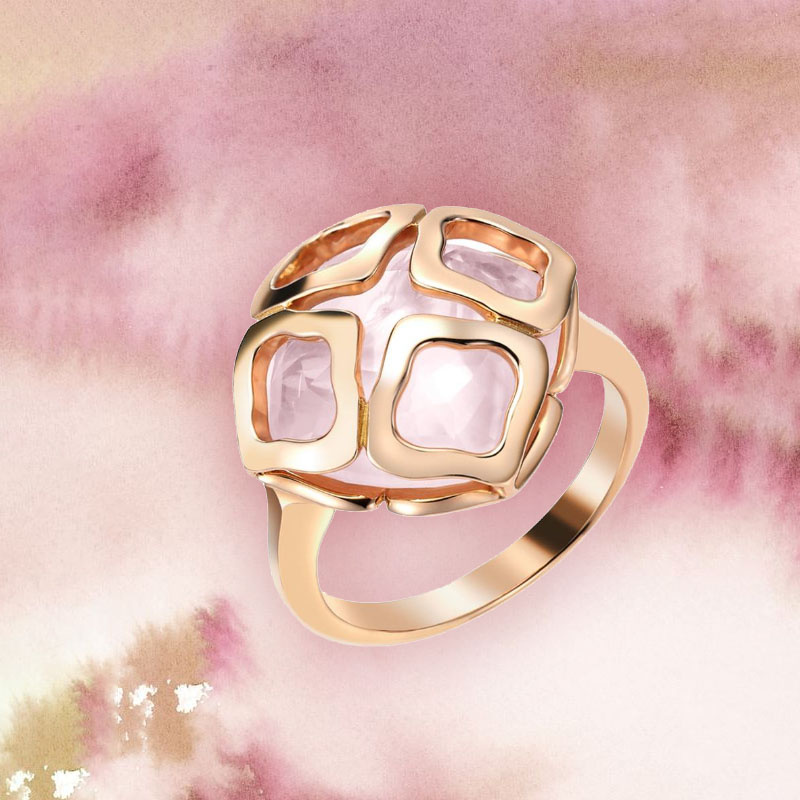 Кольцо Chopard Imperiale из розового золота с розовым кварцем