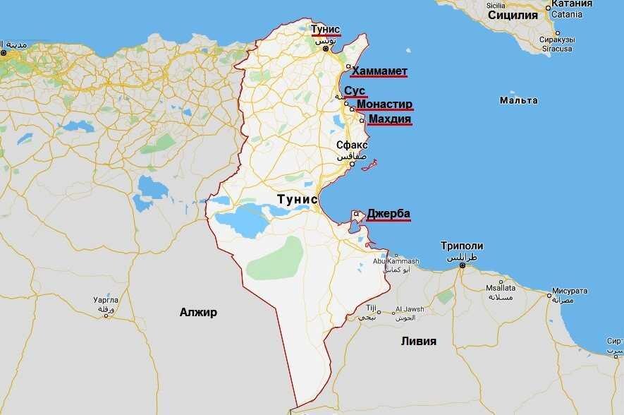 Тунис на карте Африки. Источник: geopolitika.ru