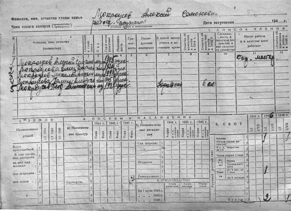 Похозяйственная книга Солянка ф.Р728, оп.1, д.5