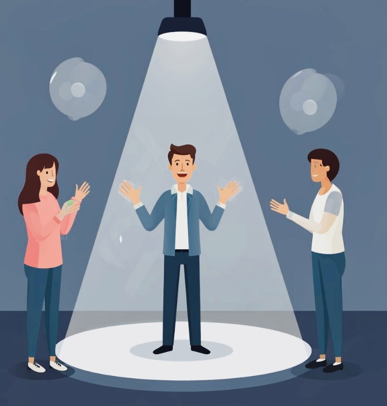 Эффект прожектора во всей красе от ИИ