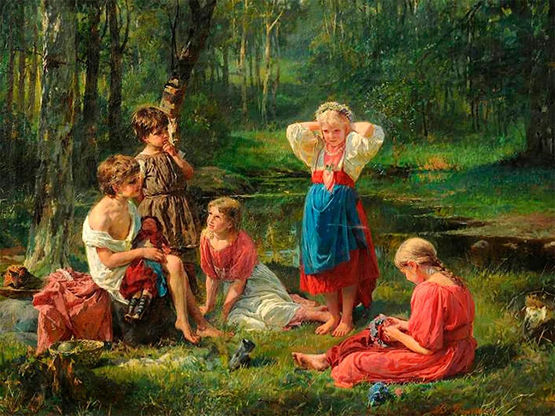 В. Голынский. Дети в лесу (фрагмент). Источник Культура РФ