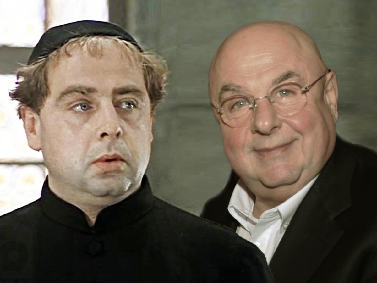 Слева — харизматичный слуга Якоб из фильма «Формула любви» (1984), справа — актёр в зрелые годы, мудрый, сдержанный и всё такой же обаятельный.