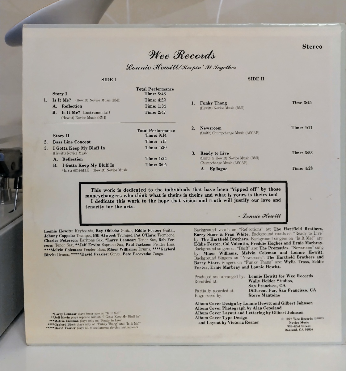 Винил Lonnie Hewitt – Keepin' It Together 