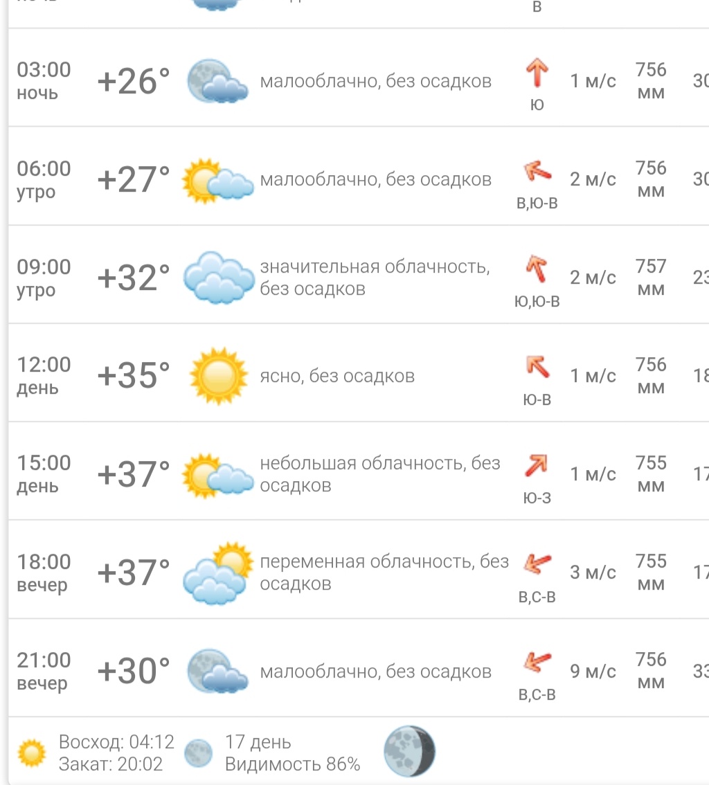Погода на завтра. 