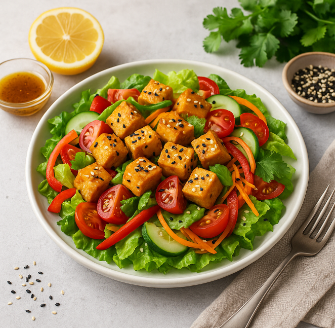 Салат с жареным тофу рецепты от Дарики