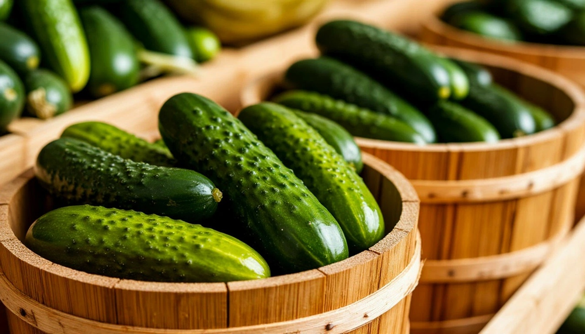 Солёные огурцы — это продукт ферментации, который готовят из свежих огурцов с добавлением соли и специй. Такой способ консервации сохраняет овощи на длительный срок, придаёт им характерный кисло-солёный вкус и хрустящую текстуру.