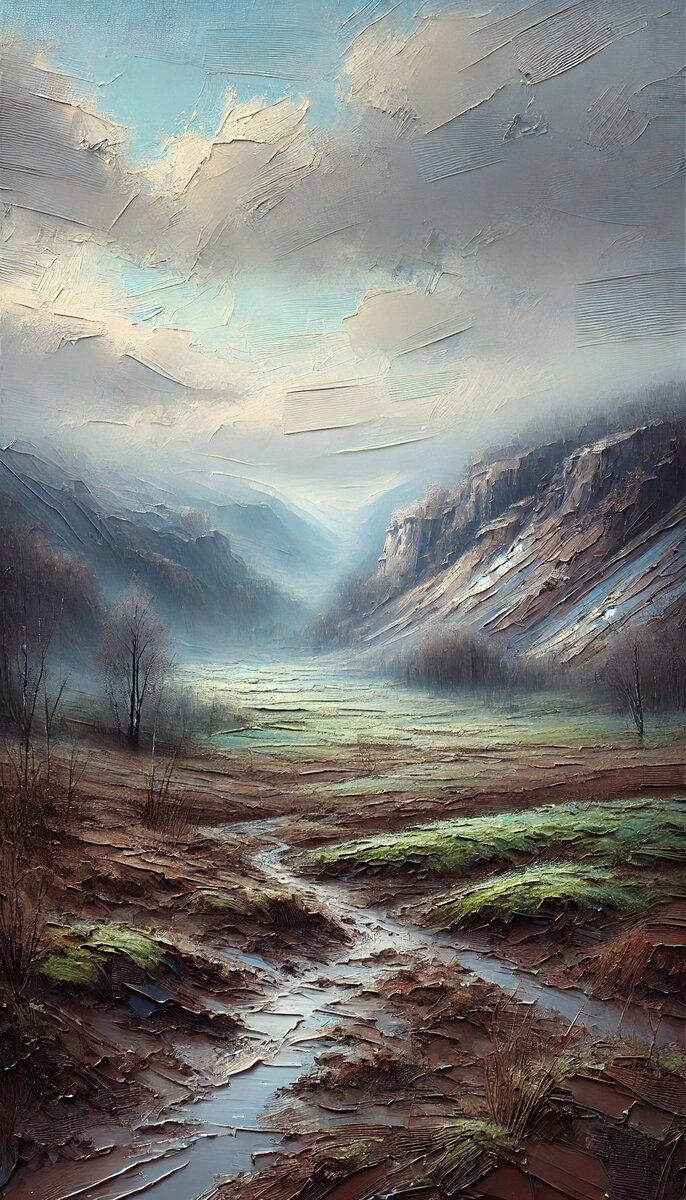 Весенняя долина в тумане