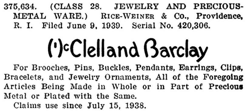 Товарный знак был опубликован в Официальном Вестнике Патентного Бюро США 20 февраля 1940 года .