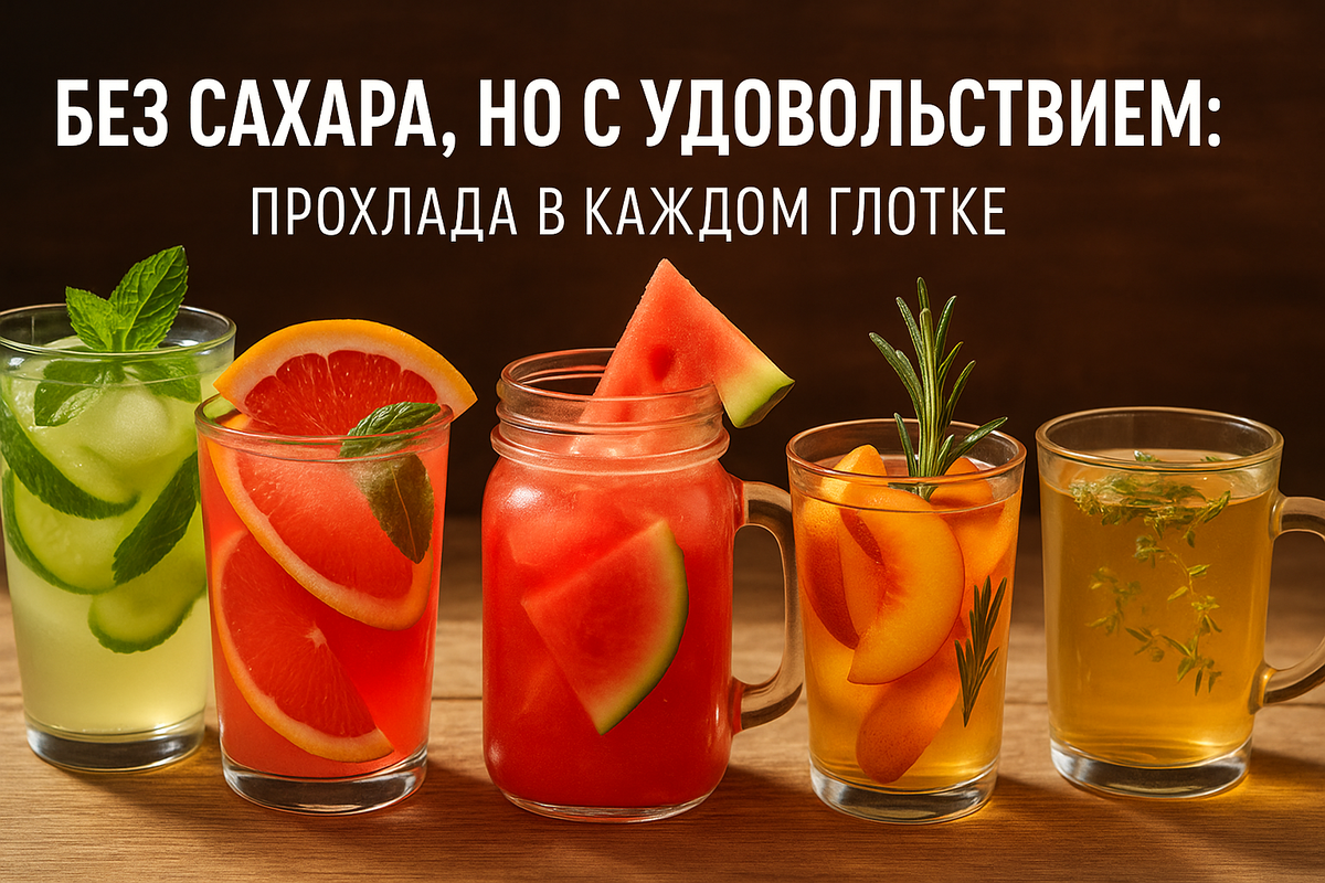 Пять необычных напитков, которые утоляют жажду, освежают и радуют вкус — без сахара, но с настоящим летним удовольствием.