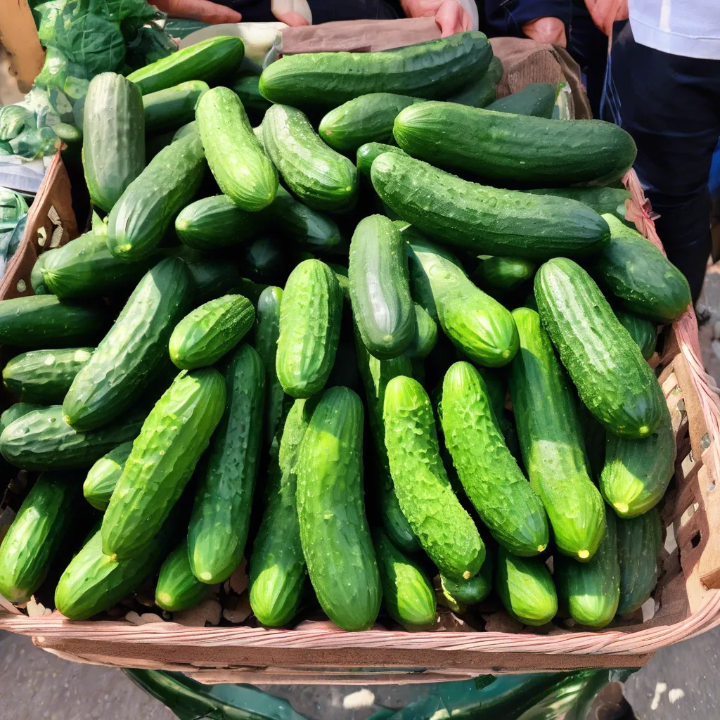 Огурцы на рынке