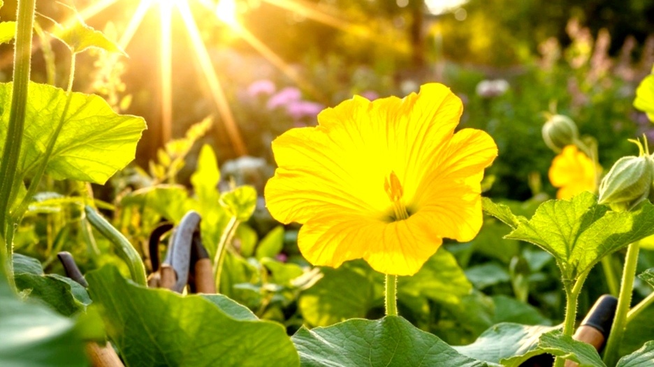 Тыква зацвела от центра 