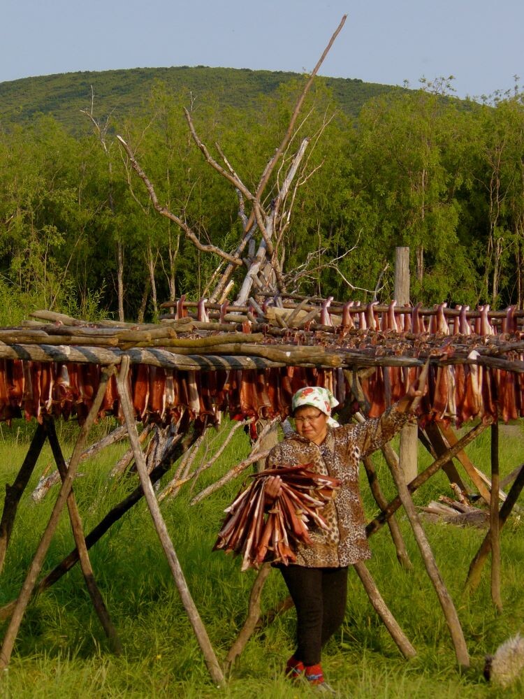 Вешала для вяления рыбы.