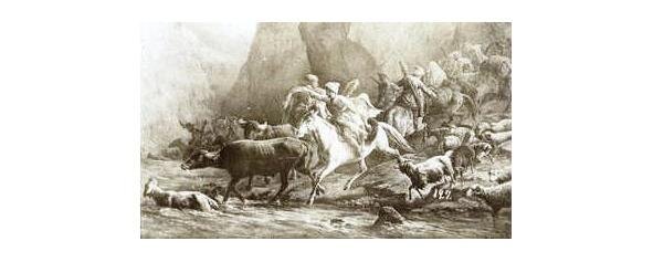 Возвращение лезгин из набега. Д. Кеннан (1845—1924)