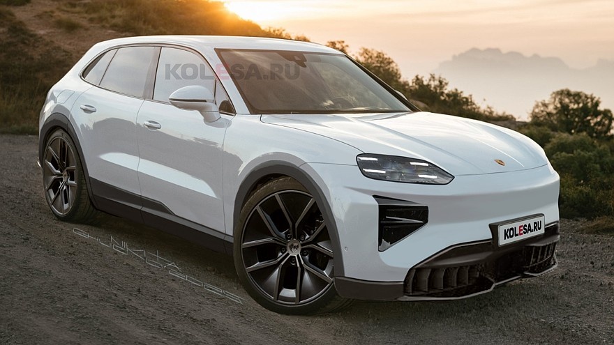    Рендер нового электрического Porsche Cayenne