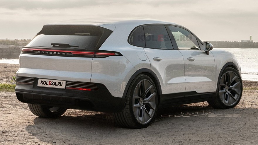    Рендер нового электрического Porsche Cayenne