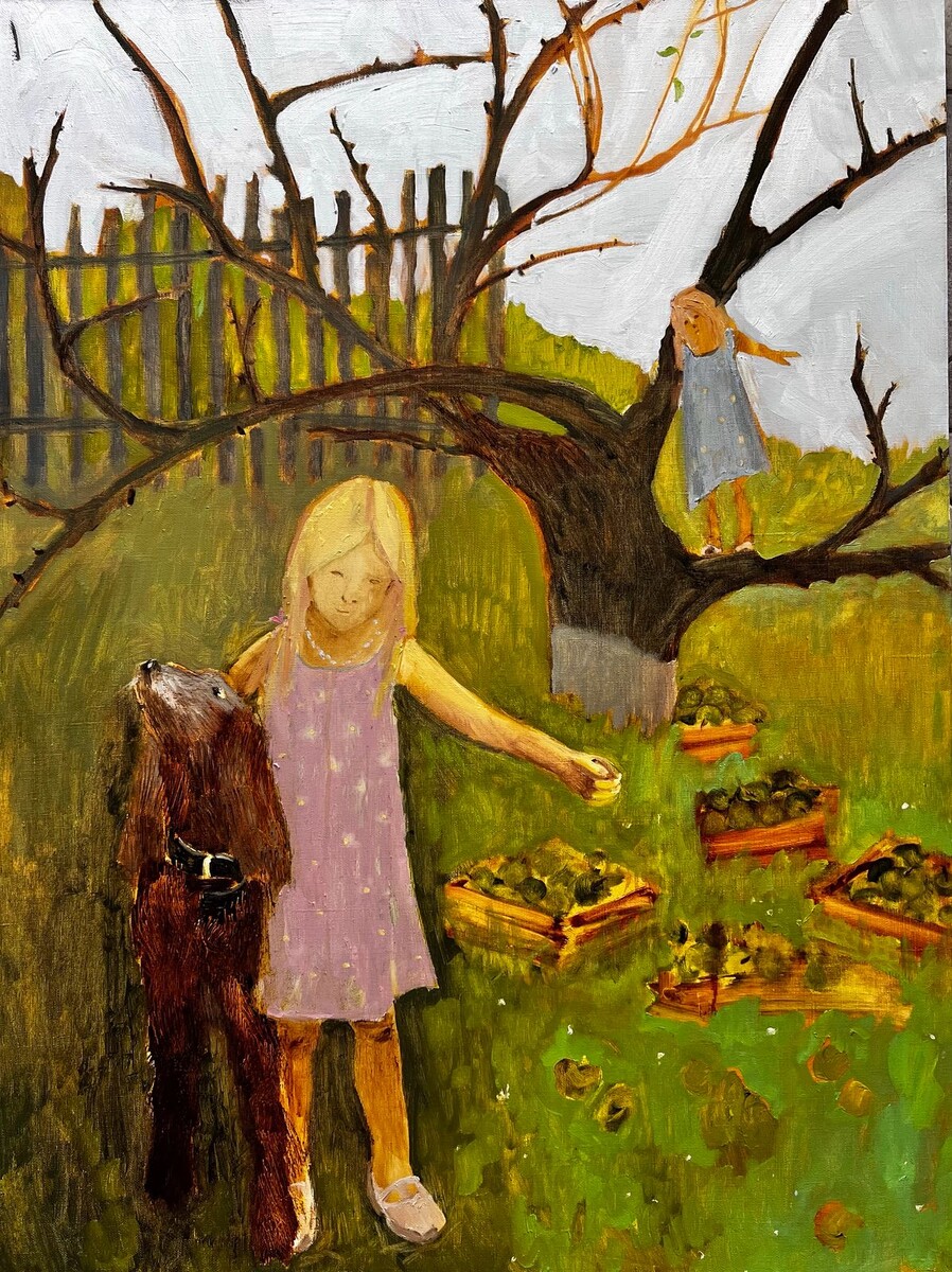 Вера Куликова «Вспоминая детство» | холст, масло, 80 х 60 см, 2024 год