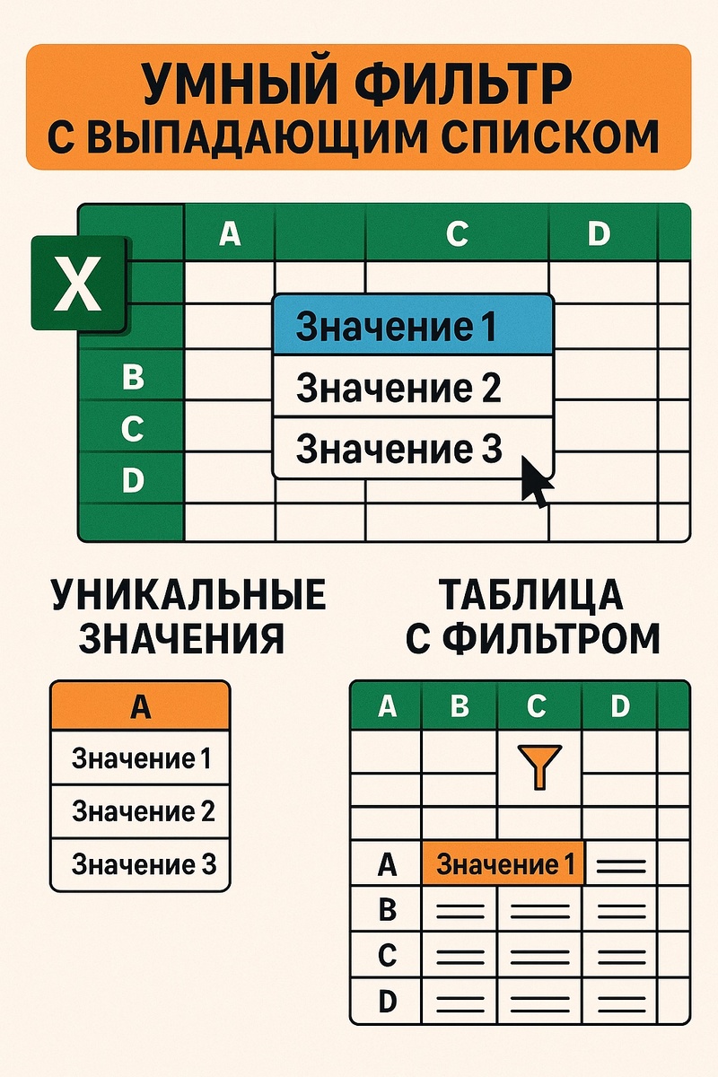 4 гениальных лайфхака для Excel 2025 — автоматизация, фильтры и чек-листы без кода!